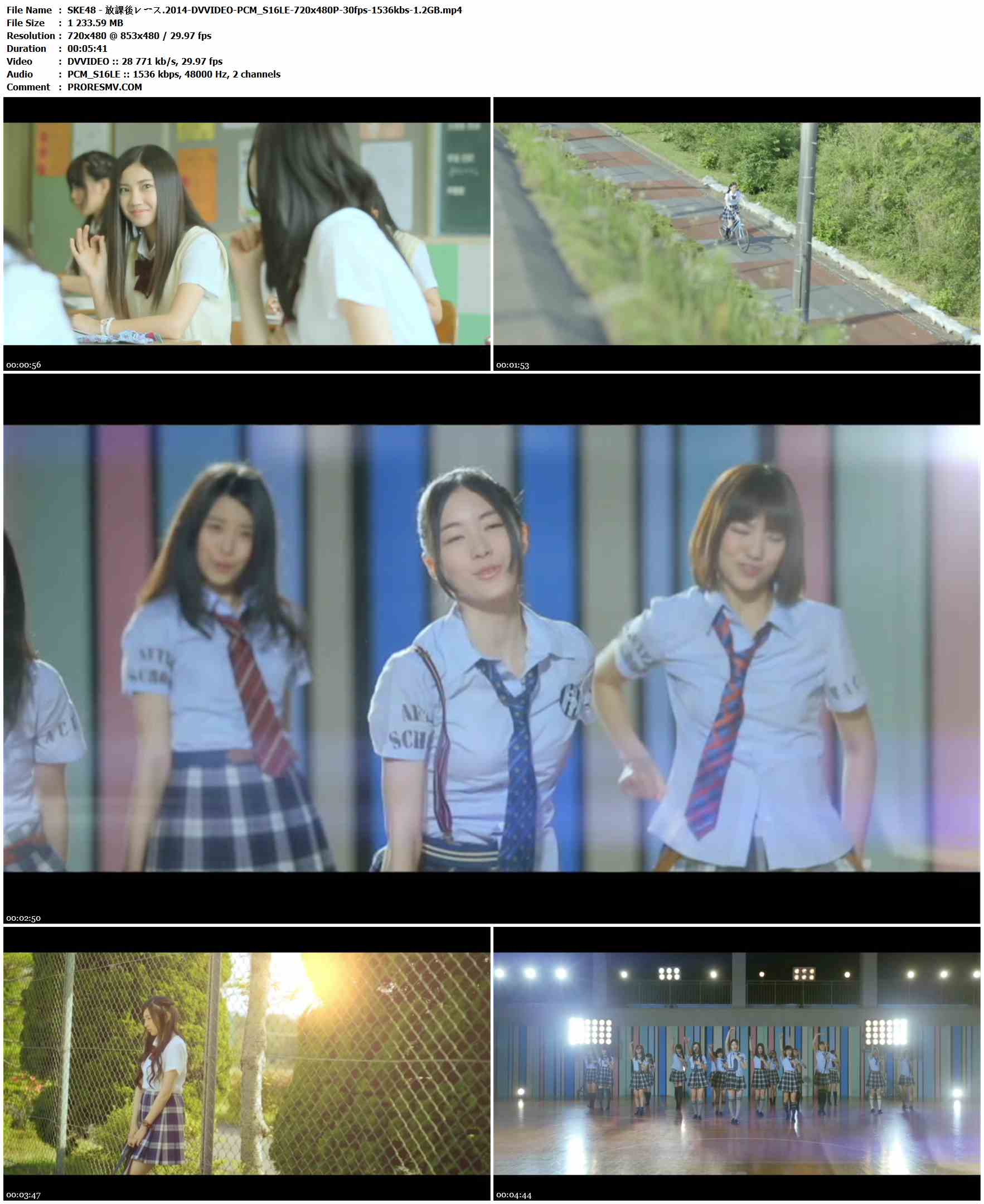 SKE48 - 放課後レース.2014-DVVIDEO-PCM_S16LE-720x480P-30fps-1536kbs-1.2GB官方MV_高清MV